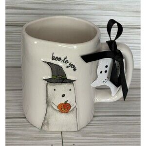 Rae Dunn Halloween Ghost Pumpkin BOO TO YOU Coffee Hot Chocolate Mug NEW 2025